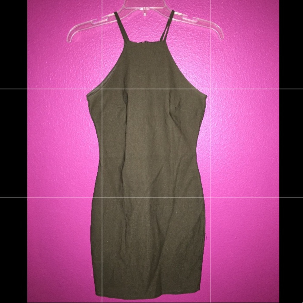 Olive halter top mini dress!